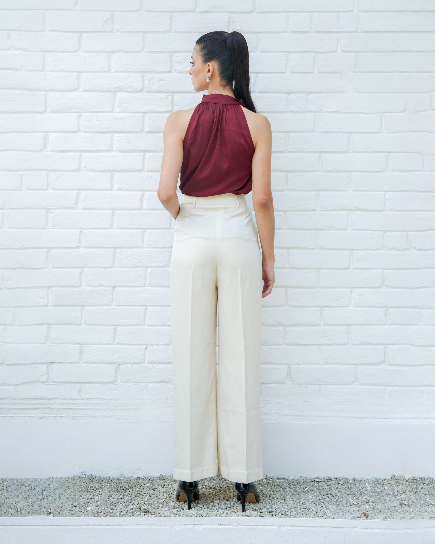 Maroon Bow Chic Top