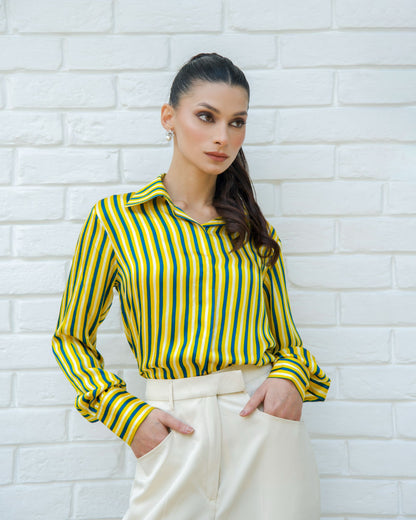 Striped Satin Shirt